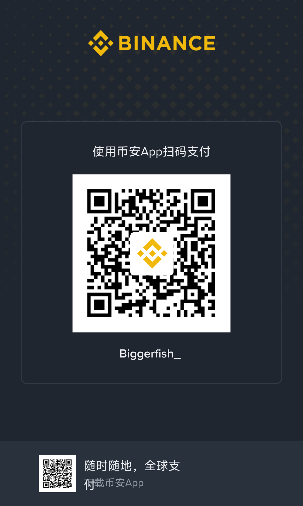 Binance Pay 赞赏收款码